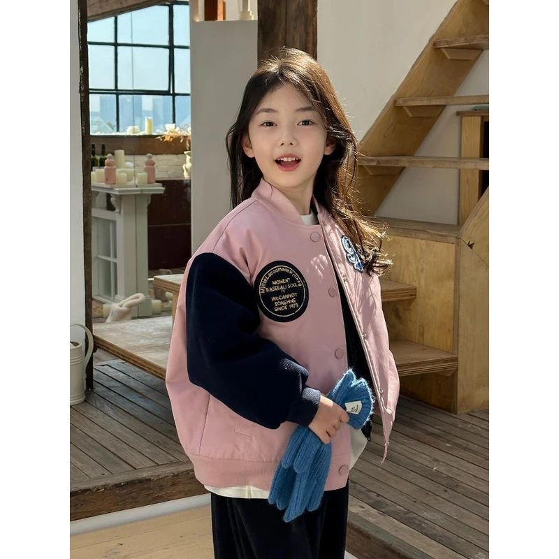 2024冬季新款加绒加厚夹棉外套洋气冬款冬装时髦夹克百搭韩版童装