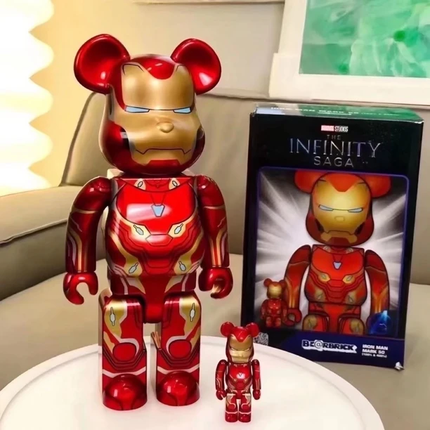 祖国积木熊暴力熊漫威钢铁侠bearbrick400%潮玩手办艺术家摆件