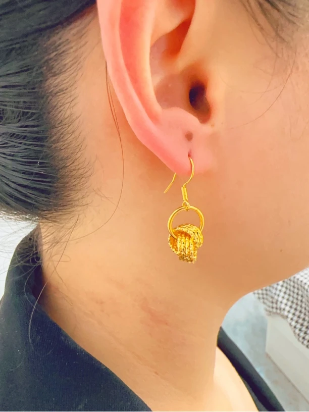 铜合金耳饰 38号环环相扣挂钩耳环