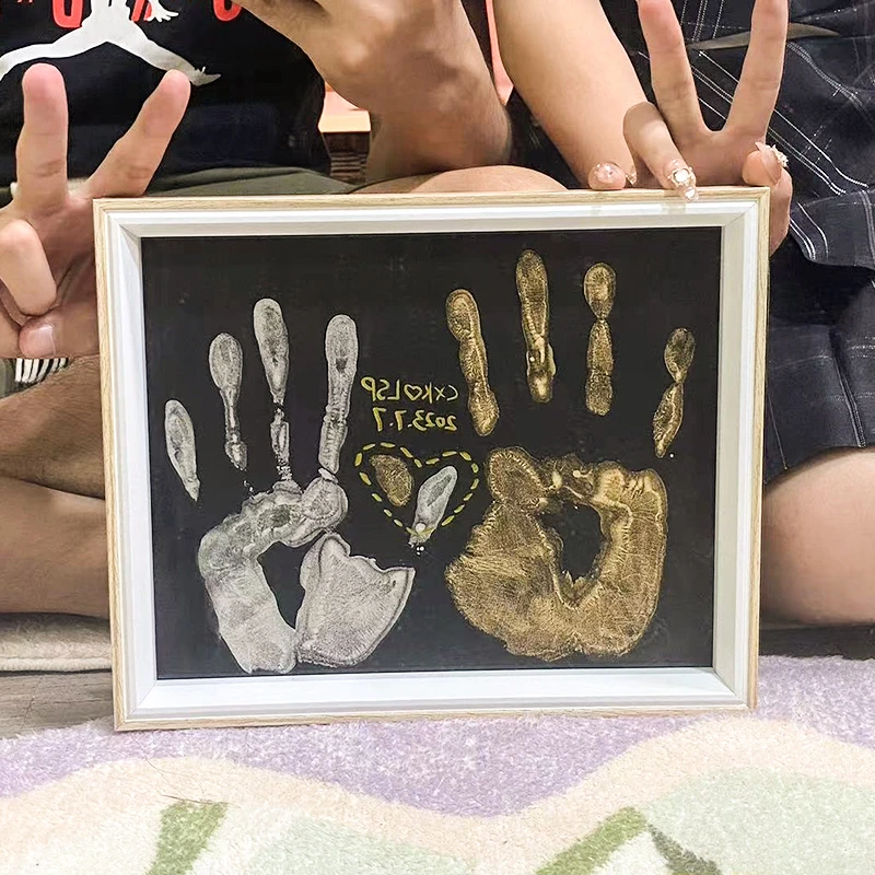 Diy情侣手印相框|生日礼物手工画送女男朋友一周年纪念七夕情人节