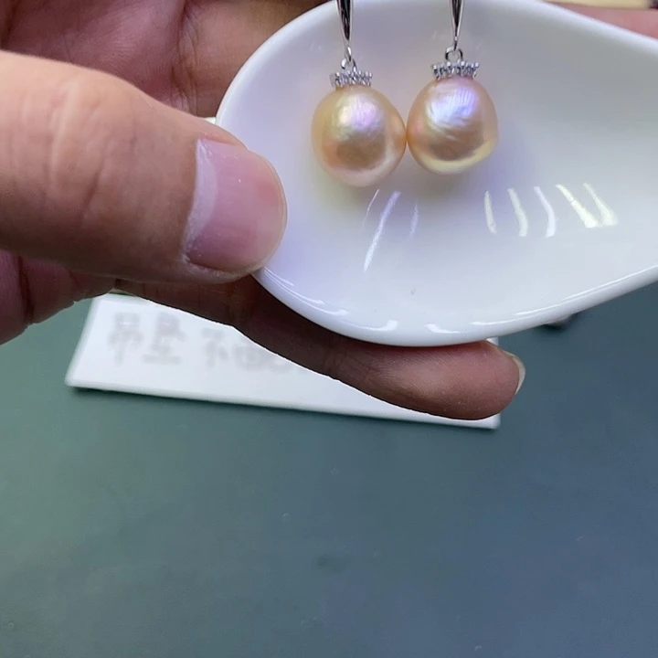 淡水珍珠耳饰银S925镶嵌