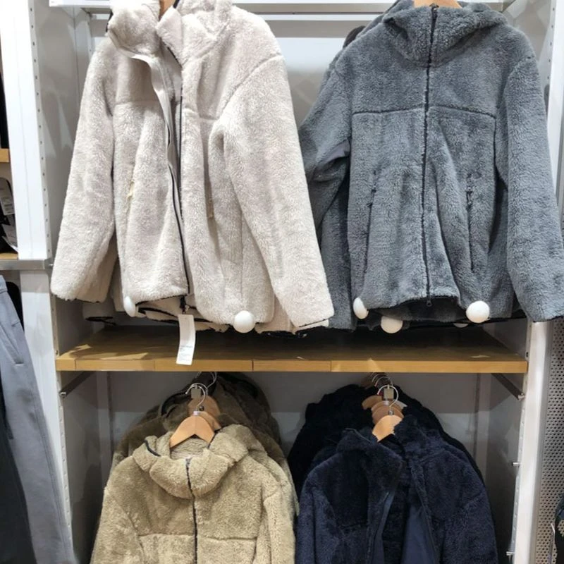 男女保暖防风长绒摇粒绒拉链连帽外套秋冬保暖460330