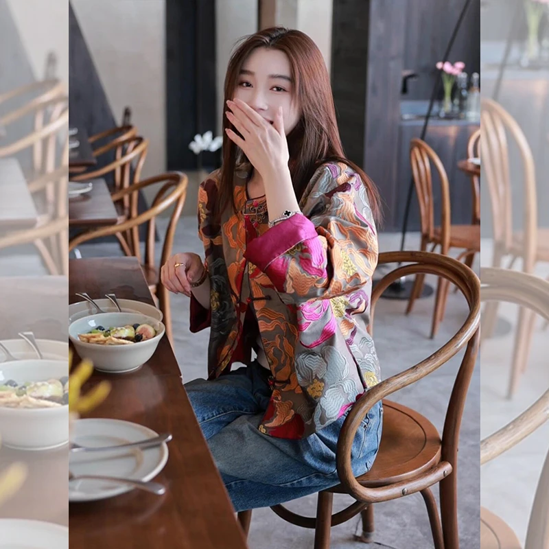 秋装女款2025年新款新中式女装国风盘扣唐装上衣气质高端短款外套