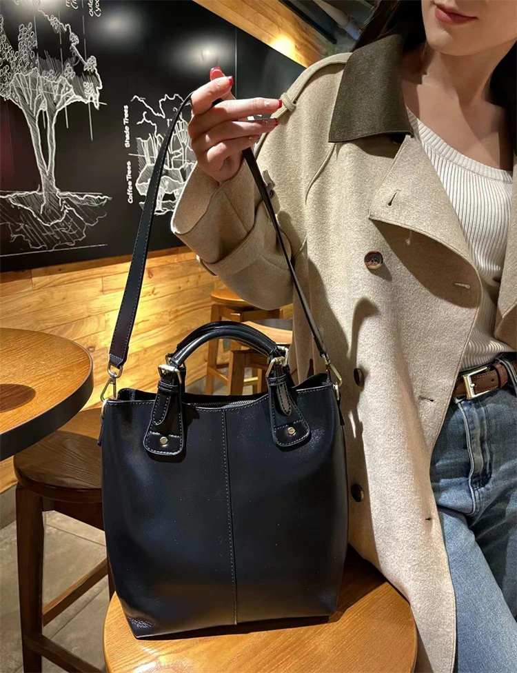 外贸出口原创新品真皮女包头层植鞣牛皮手提包通勤简约时尚百搭