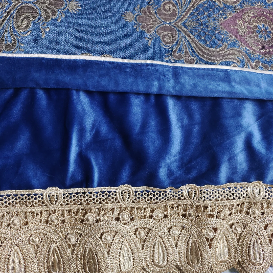 2435蓝色欧花沙发垫1-2-5位