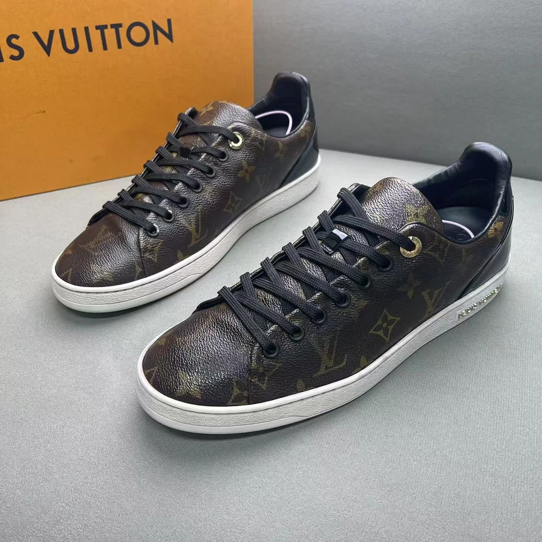LouisVuitton/路易威登棕色老花满印时尚百搭系带板鞋 40码/96新