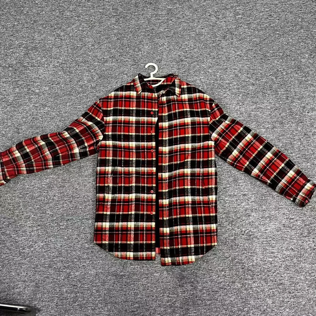 【聚星甄选】Balenciaga/巴黎世家红色长袖格纹休闲衬衫38码jxsc097