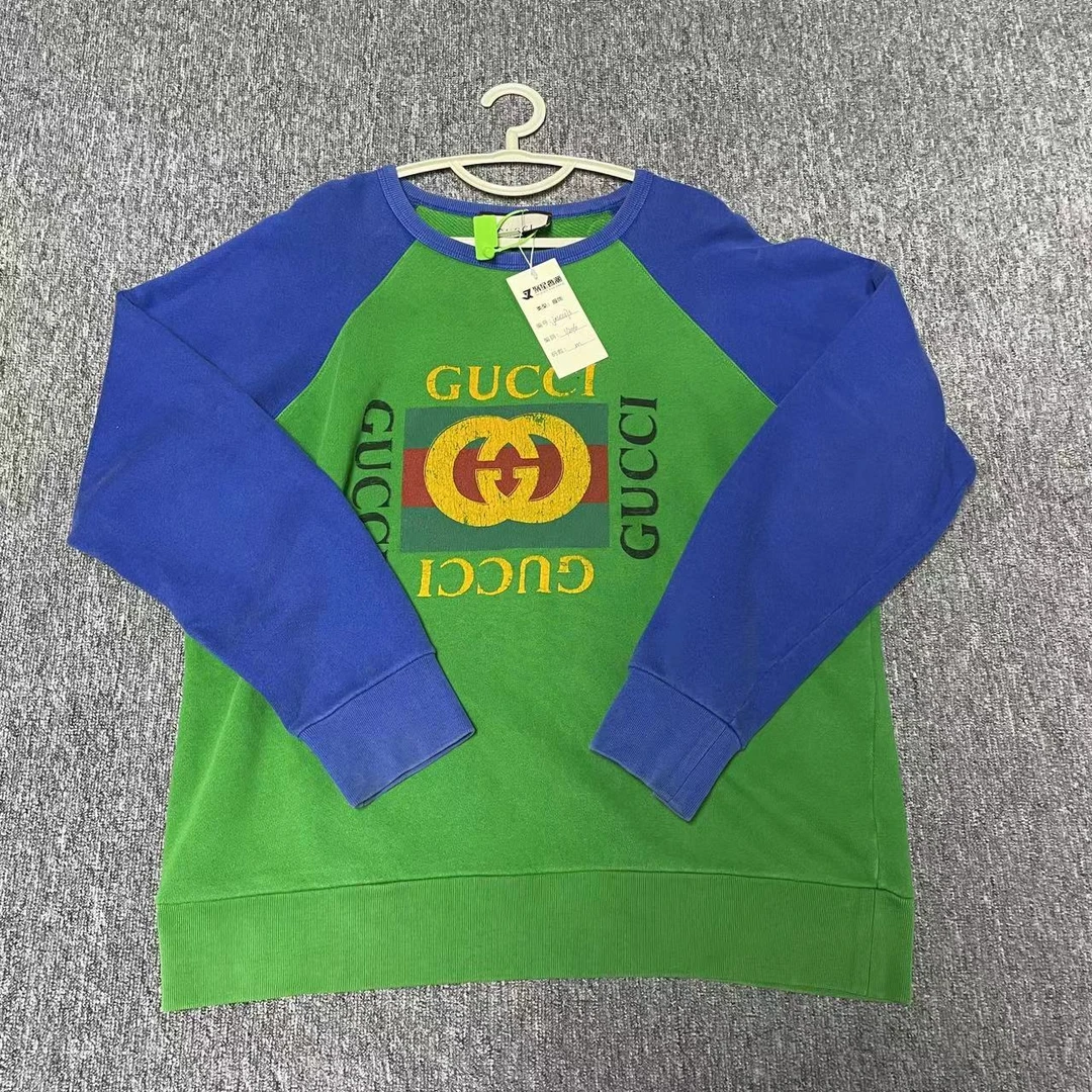 【聚星甄选】GUCCI/古驰休闲圆领套头时尚印花拼色长袖 m码 jxsc173
