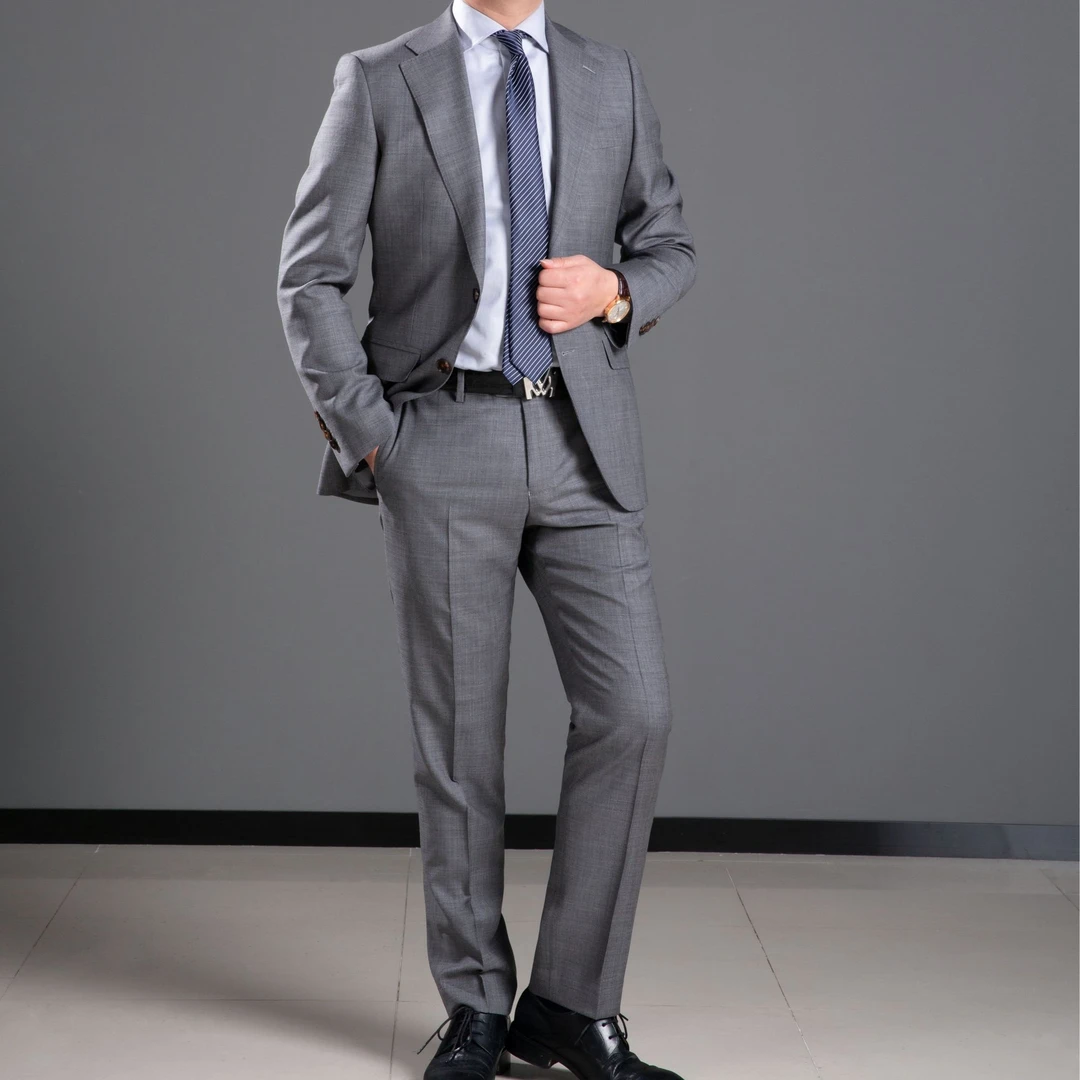 精裁衣生【三防高定100%羊毛董事长西装】男士平驳领商务西服套西