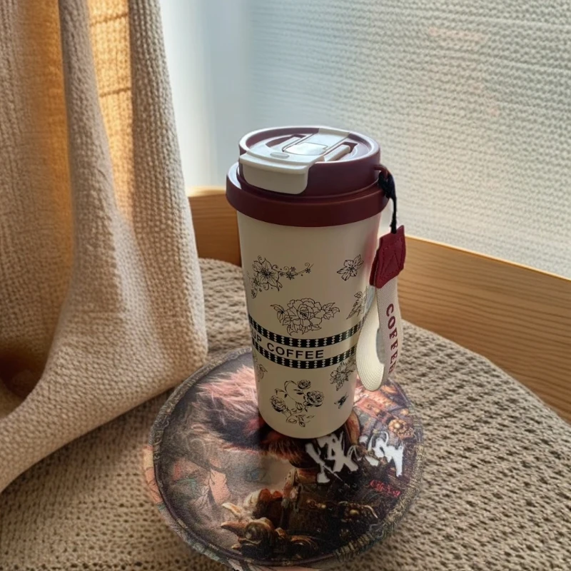 【主播专属】新款高颜值铃兰杯保温杯女生水杯带吸管咖啡杯带盖