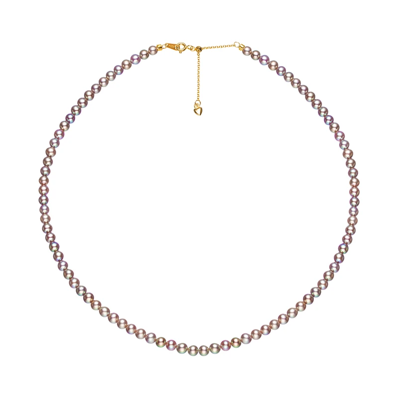 【大D】金属紫小珍珠项链/4.5-5.5MM