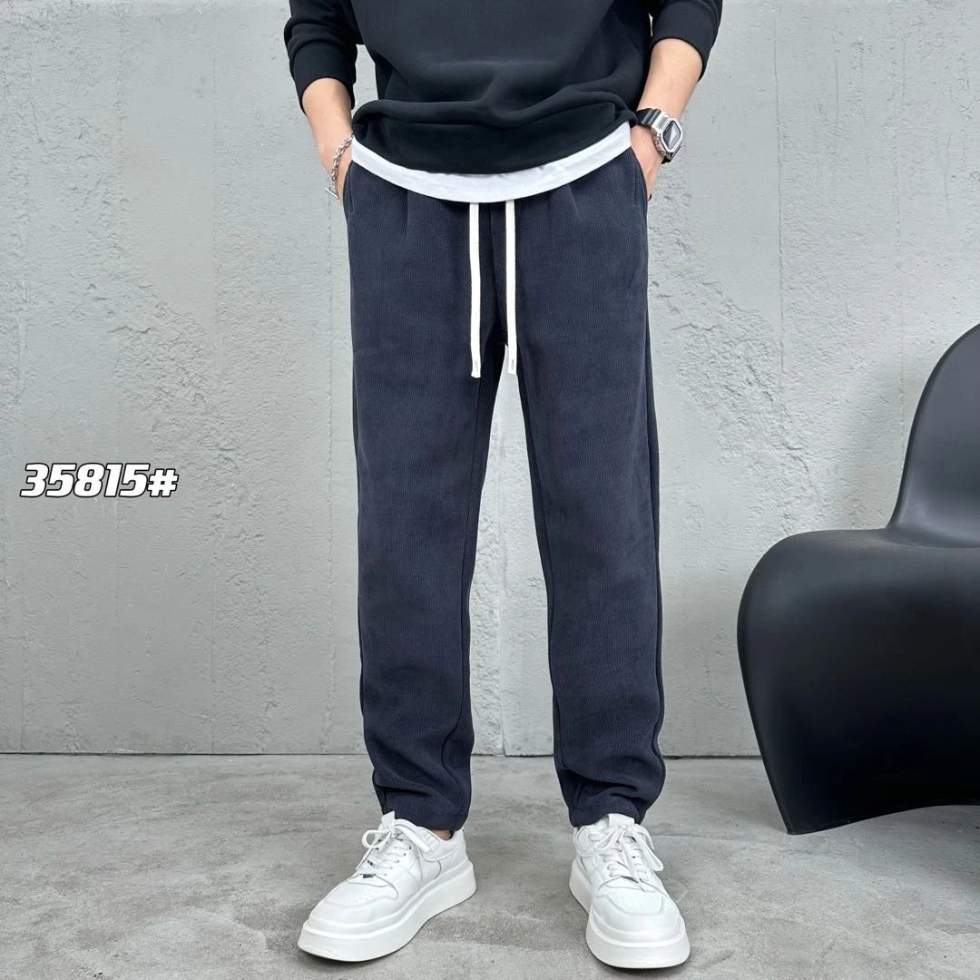 35815加绒加厚新款宽松直筒休闲裤显瘦百冬款时尚百搭外穿加厚