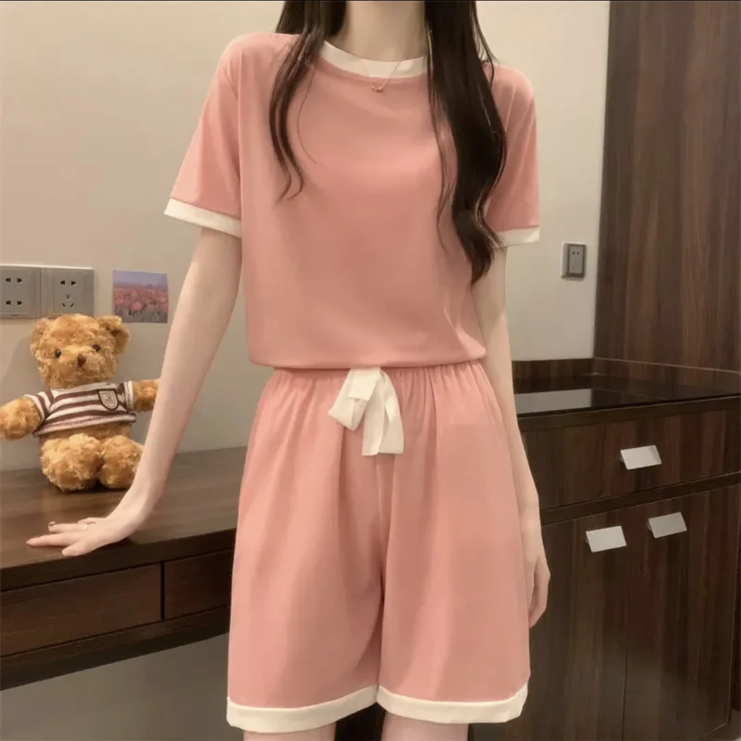 胖mm大码70-160斤宽松冰丝夏季睡衣女套装薄款降温凉爽外穿家居服