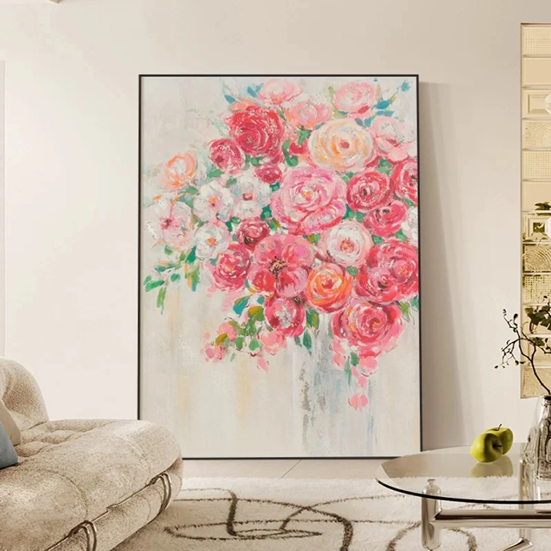 【玫瑰之恋】北欧ins奶油风治愈系客厅沙发玄关卧室走廊过道装饰画