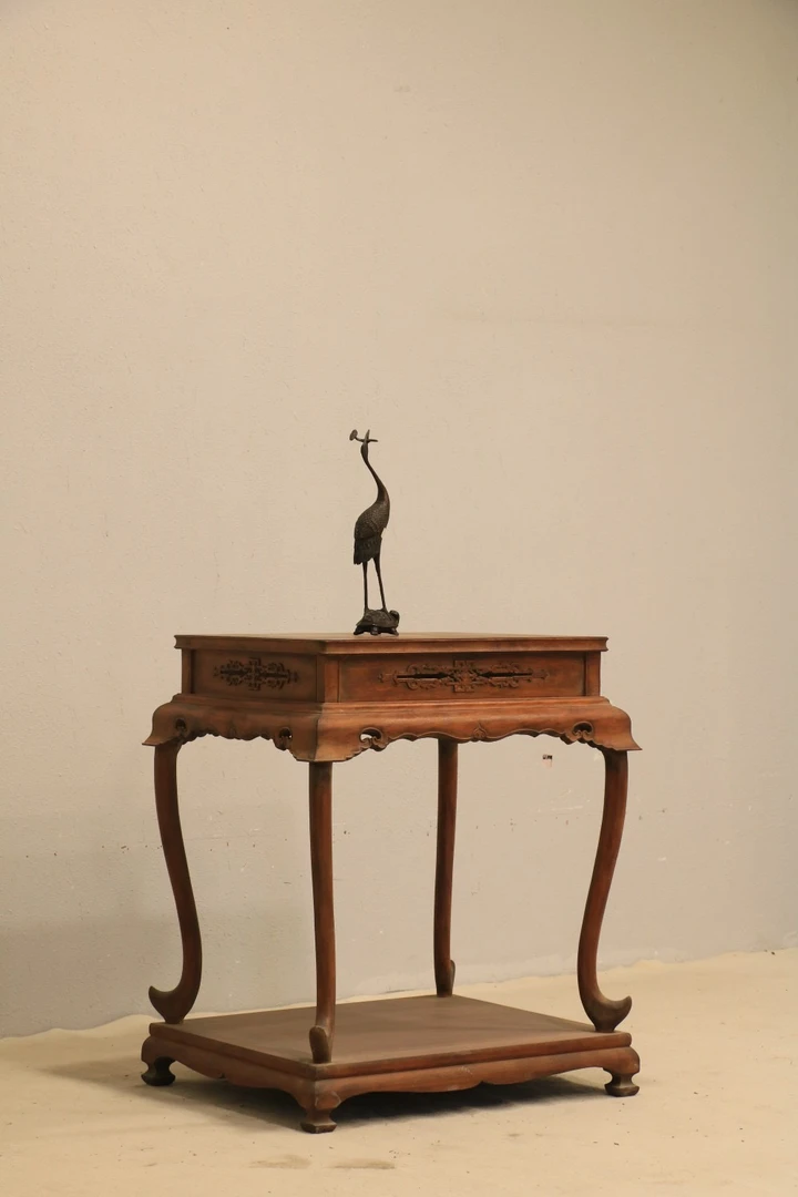 香几香桌置物架66/56/85cm案台简约新中式书房雕花桌子