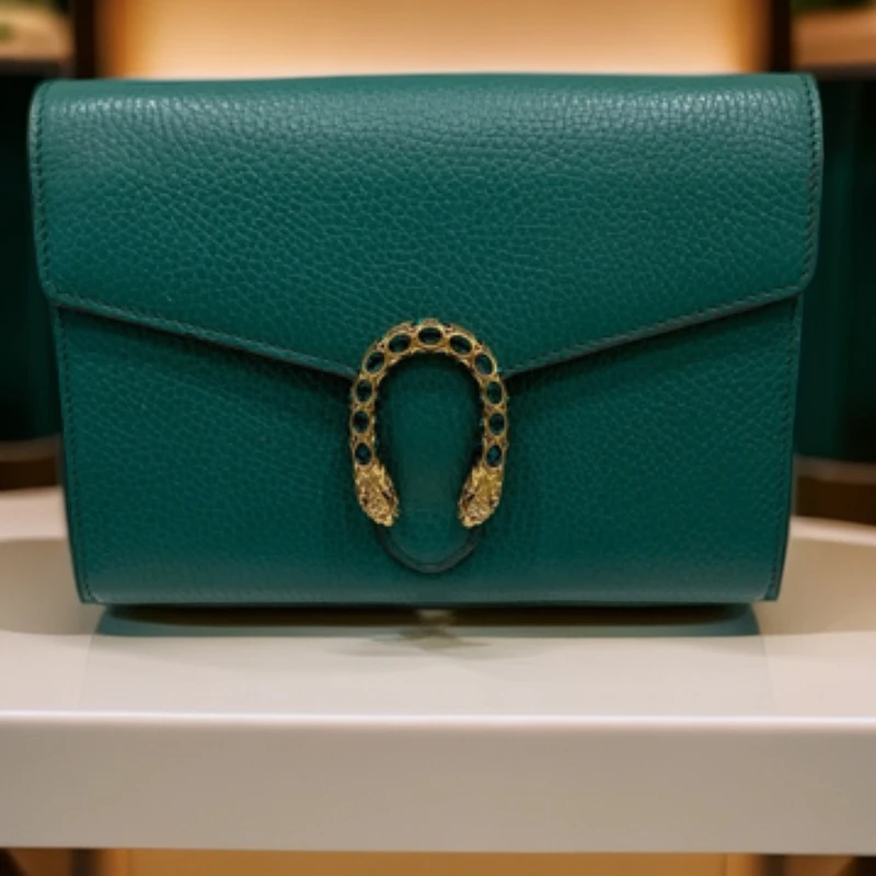 99新 GUCCI/古驰 酒神woc高端水钻链条包经典奢华祖母绿包004419