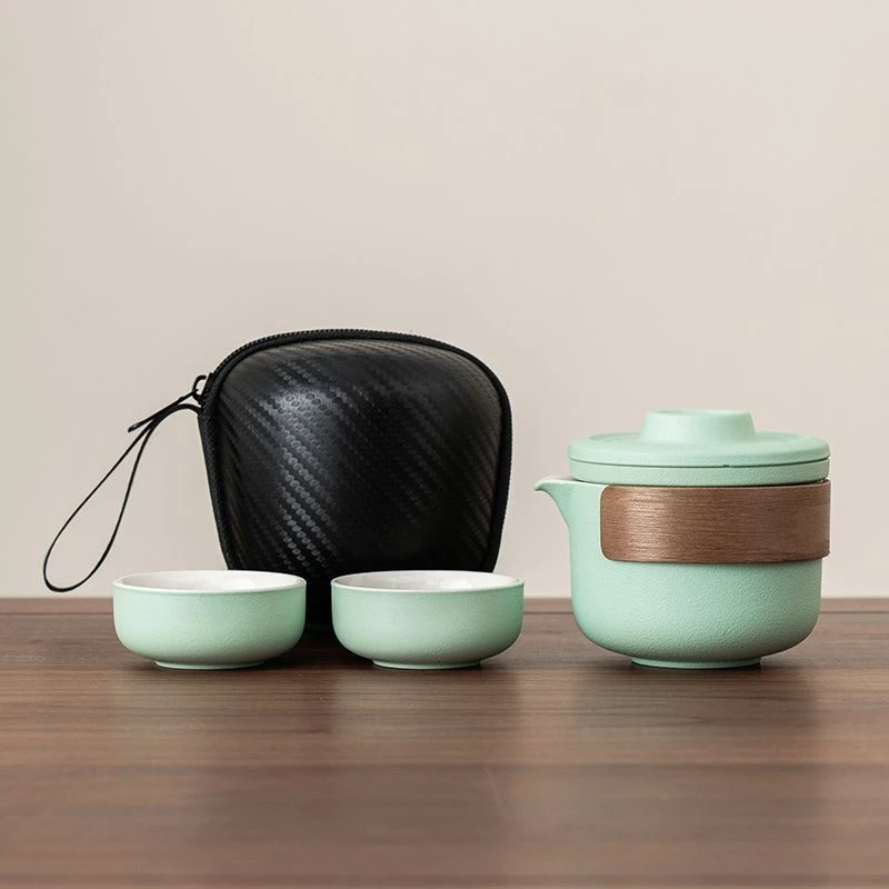 C15旅行茶具小套装便携式随身快客杯户外露营泡茶壶一壶二杯外出