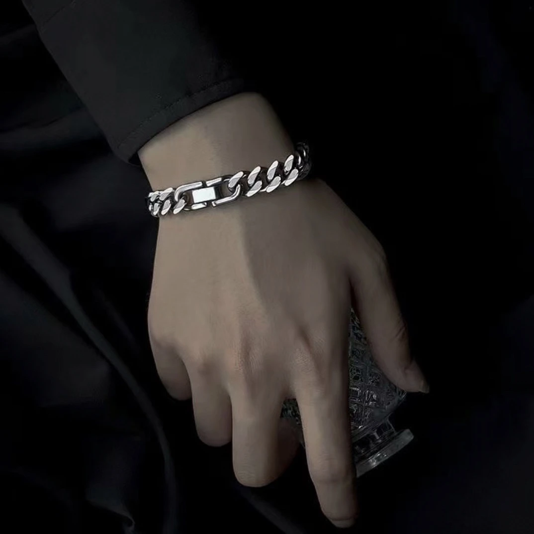 钛钢项链 【圆磨古巴手链】欧美ins百搭古巴链不掉色男女潮流设计