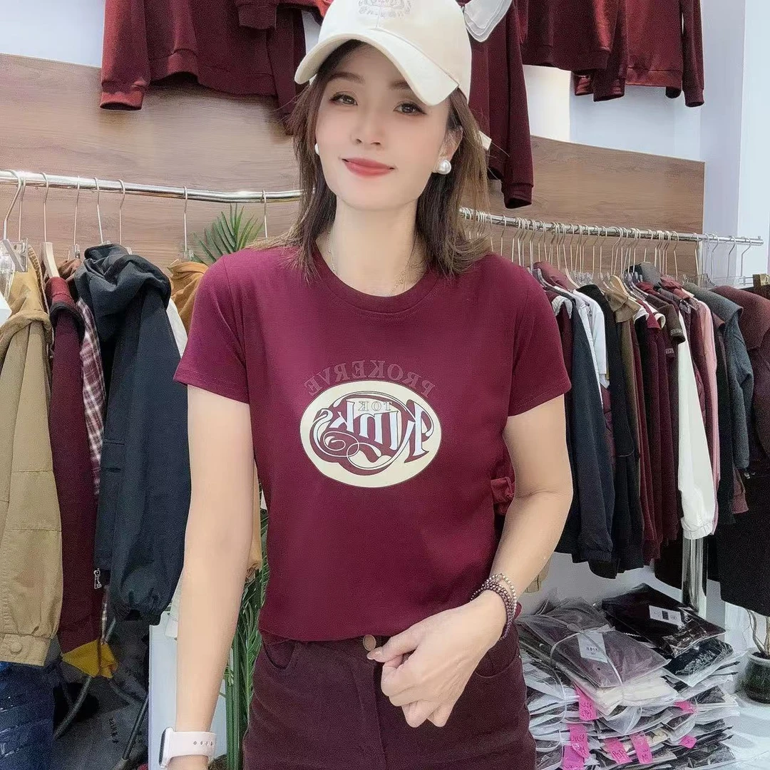 【秀秀家】T恤显瘦时尚休闲百搭女士秋季圆领高品质