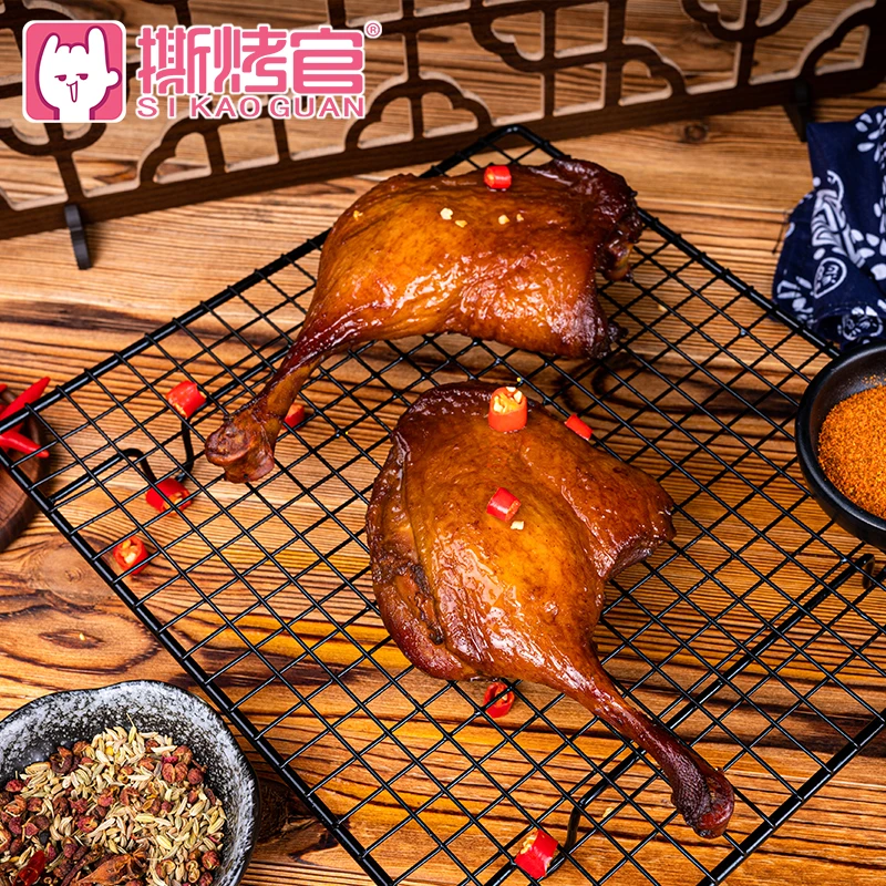 华英撕烤官香辣烤鸭腿独立包装休闲零食香辣烤鸭腿卤制品耐嚼鲜香