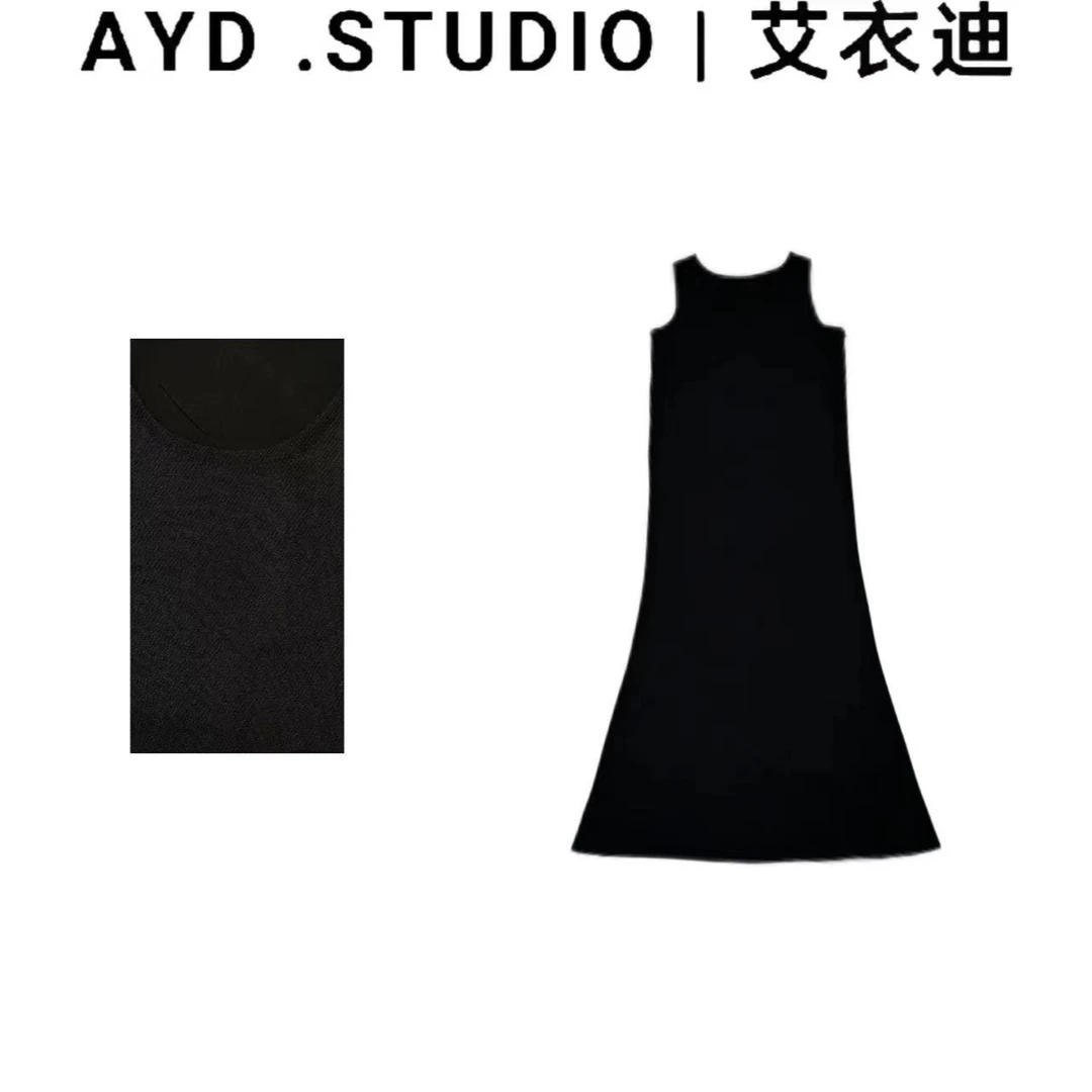 AYD气质时尚黑色设计师法式连衣裙#6786