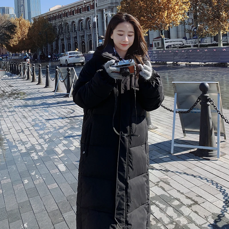 情侣棉服长款过膝韩版宽松加厚棉衣时尚保暖新款冬季外套棉袄女