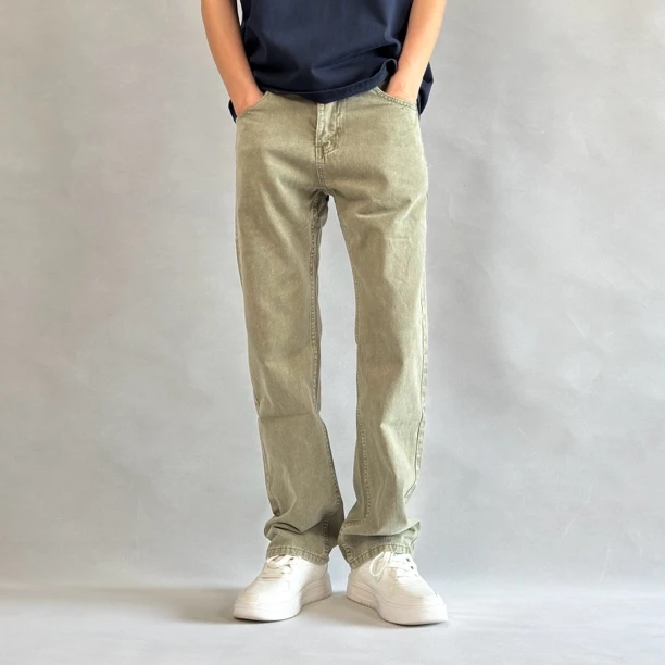 【标准宽松直筒】春夏纯棉无弹美式潮牌休闲牛仔裤百搭潮流高街水洗