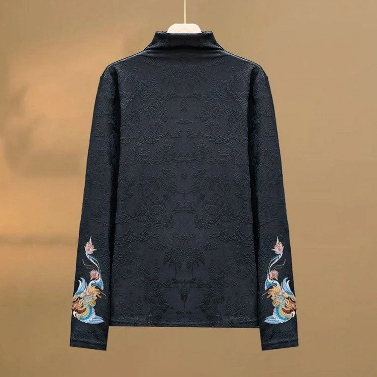 春季高档新款中式复古国风打底衫女上衣T恤春季时尚气质长袖小衫