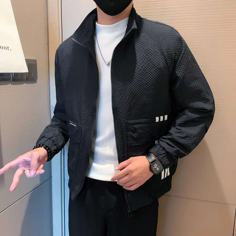潮牌立领外套男时尚潮流休闲男装上衣春秋季男士帅气百搭韩版夹克