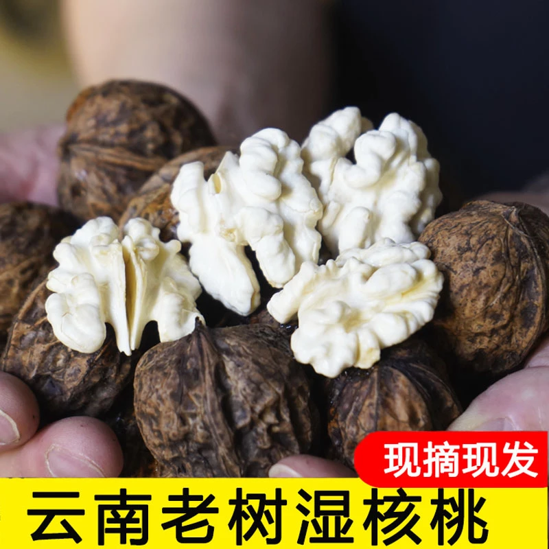 2024年云南湿核桃去青皮新鲜核桃新货薄皮核桃原味鲜嫩绿皮核桃