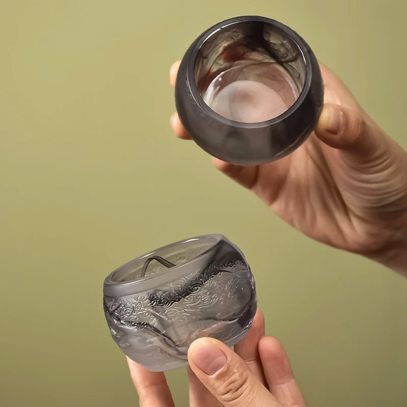 琉璃茶杯故宫御猫杯耐热玻璃主人杯单杯个性创意喝茶小杯可爱茶盏