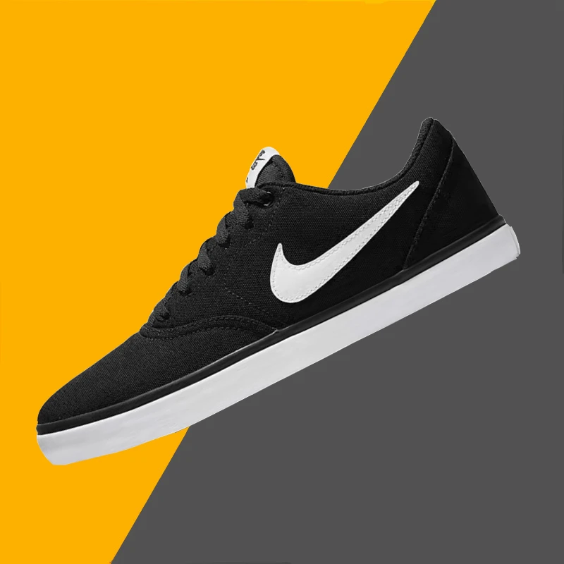 NIKE/耐克黑白低帮经典轻便缓震帆布运动休闲滑板鞋女843896-001