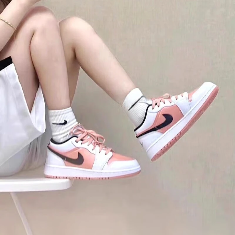 NIKE/耐克Air Jordan 1 Low蜜桃粉AJ1丝绸女子低帮板鞋DM8960-801