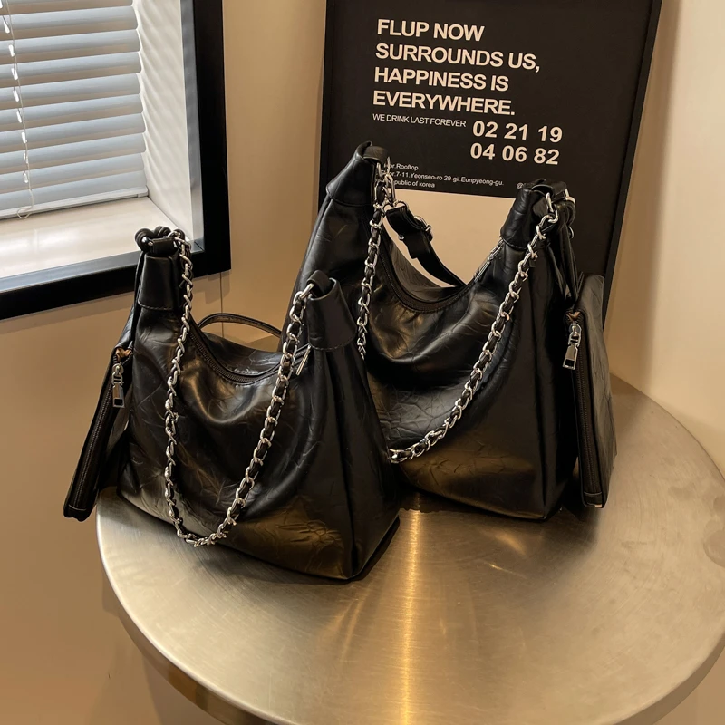 包包2024新款时尚百搭链条包单肩包女托特包大容量斜挎通勤子母包