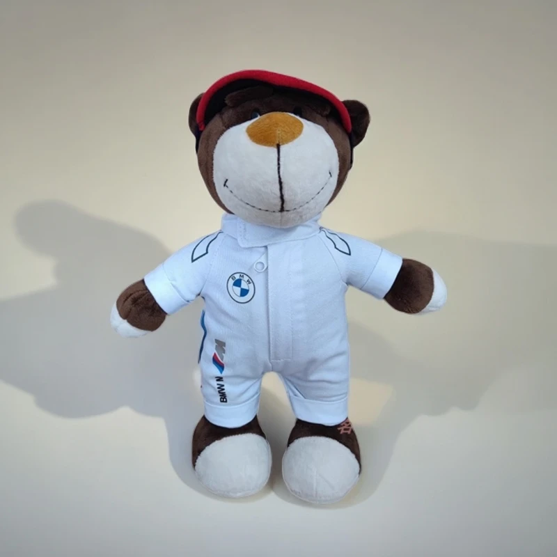 新款BMW宝马奥迪奔驰赛车熊公仔摩托机车尾箱玩偶 毛绒玩具头盔熊