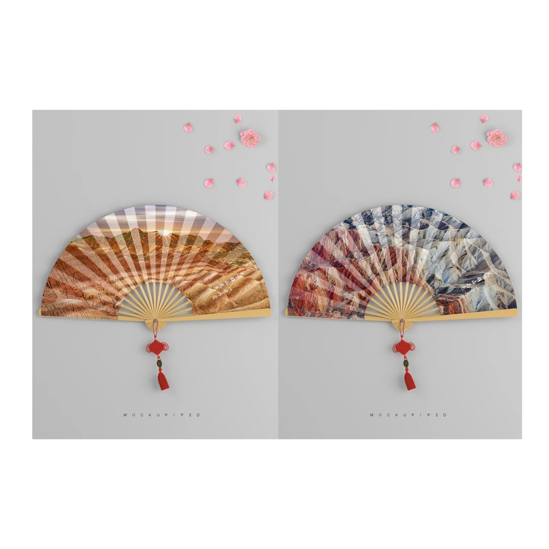 这就是张掖文创七彩丹霞折扇、张掖话折扇