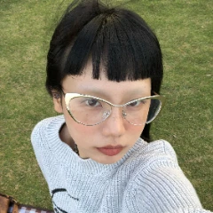 404的店金属上翘猫眼近视眼镜架配度数高度近视防蓝光素颜平光镜