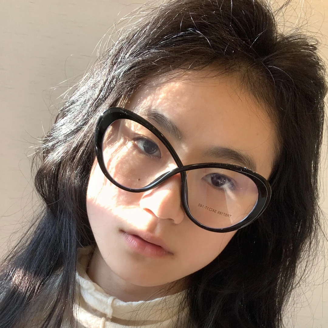 404的店大框蝶形显脸小眼镜架配度数素颜防蓝光眼镜小红书女