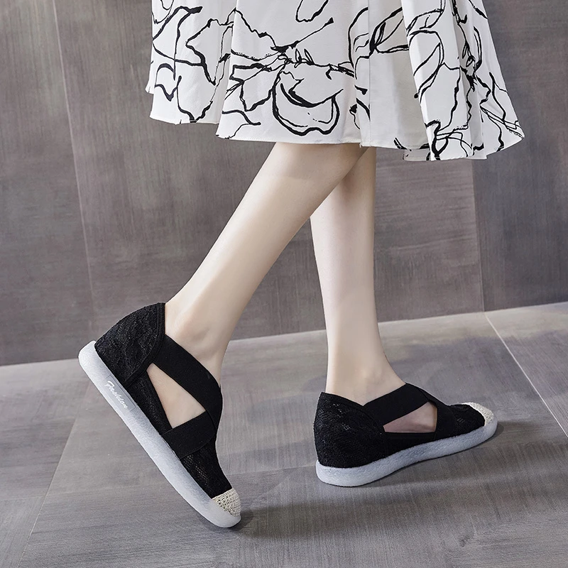 厚底仙女包头夏季外穿舒适坡跟时尚百搭透气防滑镂空网红凉鞋软底