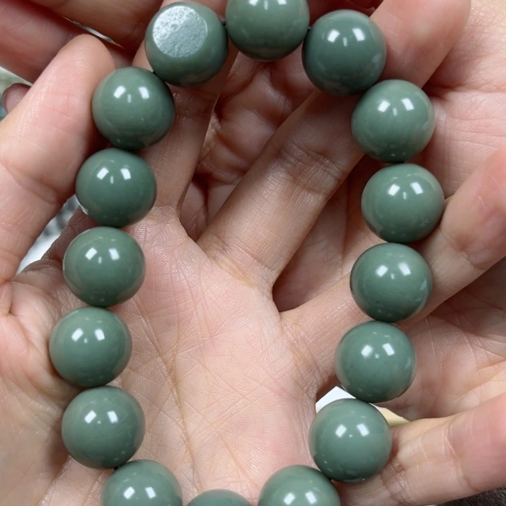 和田玉手链未镶嵌卡1234圆珠珠宝级