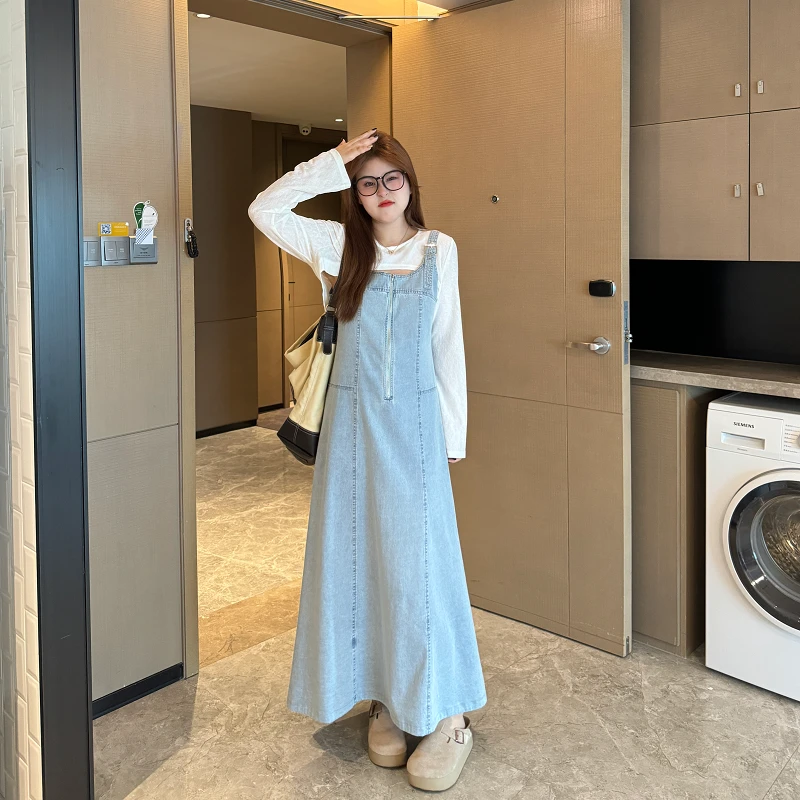 南岛风大码女装夏季胖mm遮肚子牛仔背带裙连衣裙ZYY669