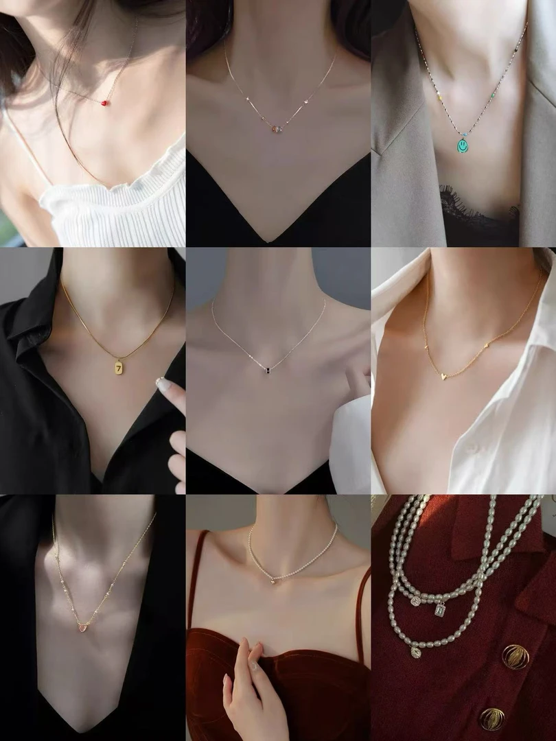 铜合金合成锆石项链 气质轻奢时尚百搭ins精致ins