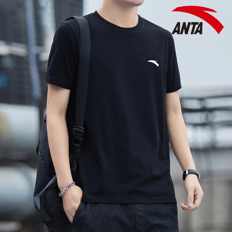 安踏短袖速干衣T恤男夏季新款冰丝宽松上衣圆领体恤衫半袖潮男装