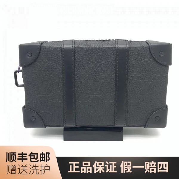 95新 LouisVuitton/路易威登  LV黑老花压印盒子斜挎包/ 10018099