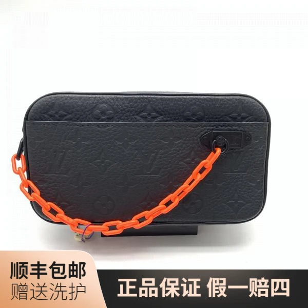 95新 LouisVuitton/路易威登 LV黑老花压印手包/10018083奢侈男包