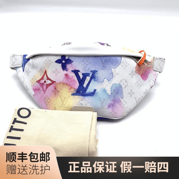 99新 LouisVuitton/路易威登 LV 白老花渲染腰包(小)/10016339