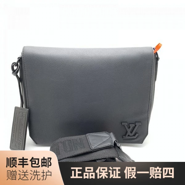 95新 LouisVuitton/路易威登 LV黑色斜挎包/10017613二奢男包奢侈