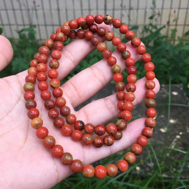 典藏级包浆南红佛珠项链 玉质细腻天然形成 尺寸7 精美福禄寿