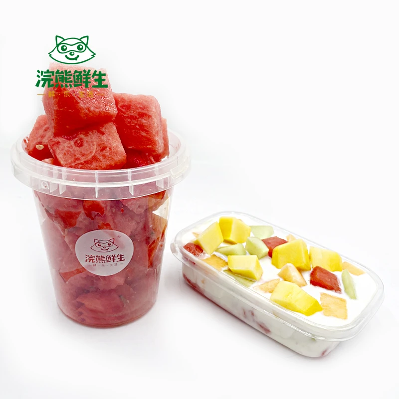 【自在长虹】彩虹酸奶水果捞300g；一桶西瓜切500g