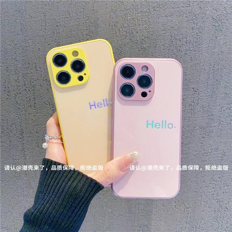 烫金玻璃壳适用苹果16/iphone/华为荣耀/OPPO/VIVO/小米手机壳潮